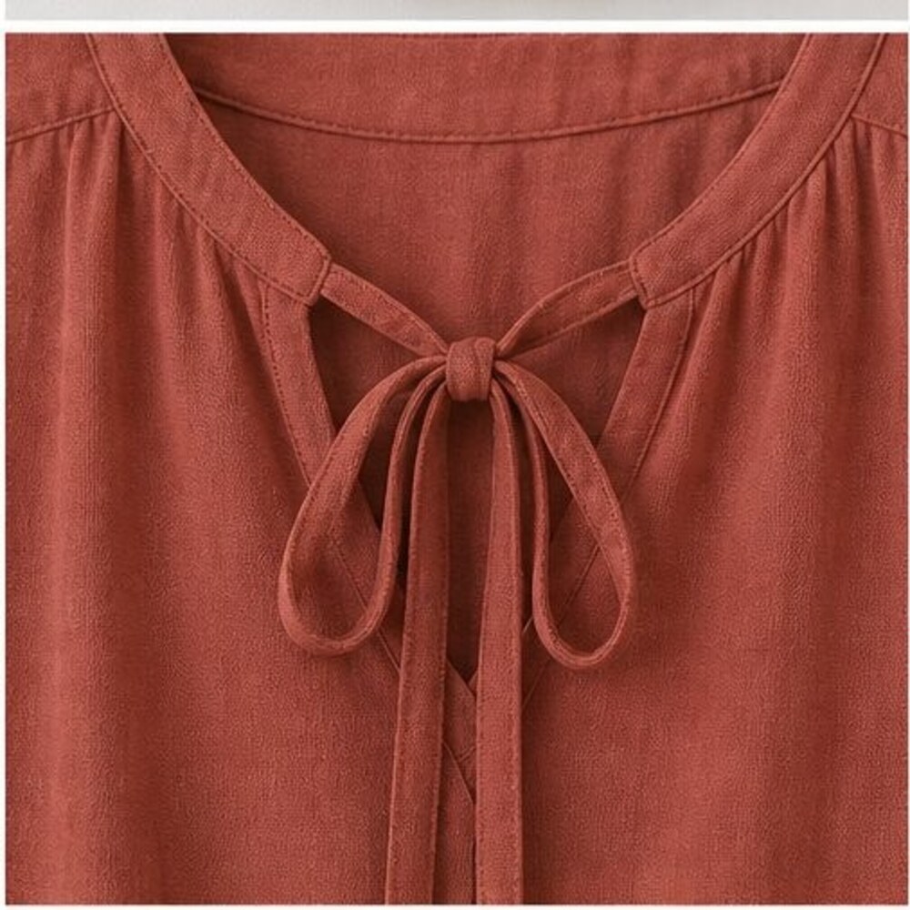 Rust Ruffle Blouse - Picture 4 of 6